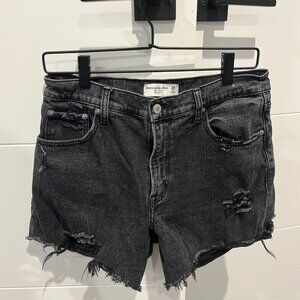 Abercrombie Distressed High Rise Mom Jean Shorts - 5" inseam size 29